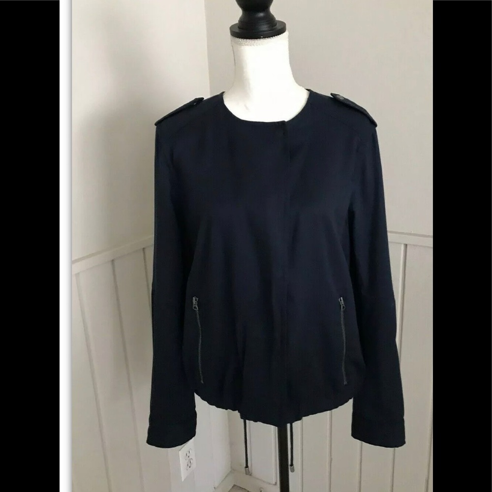 GAP WOMEN'S MILITARY STYLE NAVY BUTTON UP JACKET SIZE LARGE PREOWNED